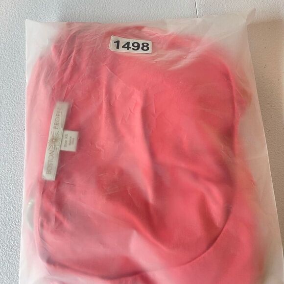 Boston Proper Top XS Coral 3/4 sleeve ruched Front Tie Style Contemporary Chic - Picture 10 of 10